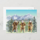 Tanzbären Wasserfarbe Landschaft Postkarte (Vorne/Hinten)