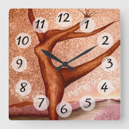 Tanzbaum Quadratische Wanduhr