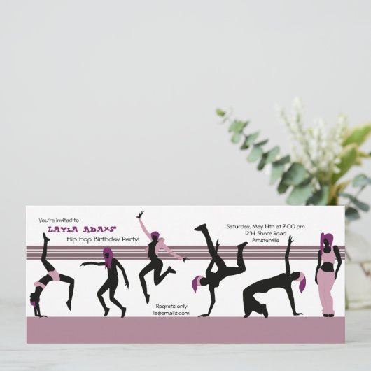 Tanzbewegung Einladung (Stehend Vorderseite)