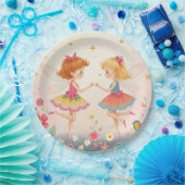 Tanzblumenmärchen2 Gold Glitzer Paper Teller (Party)