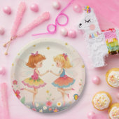 Tanzblumenmärchen2 Gold Glitzer Paper Teller (Party)