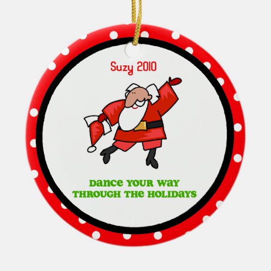 TanzChick Santa Dance personalisierte Ornament (Vorne)
