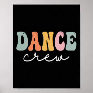 Tanzcrew Retro Groovy Vintage Glücklicher erster T Poster