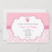 TanzDamast und Perle Einladung (Vorderseite)