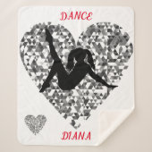 Tanzdecke mit glitzerndem Silberherz. Sherpadecke (Vorderseite)