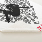 Tanzdecke mit glitzerndem Silberherz. Sherpadecke (3/4)