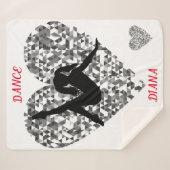 Tanzdecke mit glitzerndem Silberherz. Sherpadecke (Vorderseite (Horizontal))