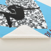 Tanzdecke mit glitzerndem Silberherz. Sherpadecke (3/4)