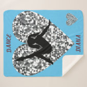 Tanzdecke mit glitzerndem Silberherz. Sherpadecke (Vorderseite (Horizontal))