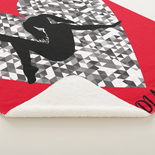 Tanzdecke mit glitzerndem Silberherz. Sherpadecke (3/4)