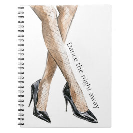 Tanze die Nacht weg Beine High Heels Notizblock
