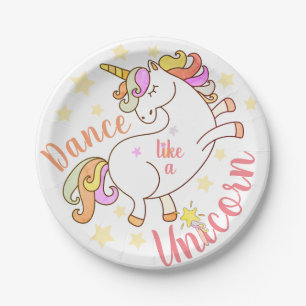 Tanze wie ein Einhorn Personalisiert Pappteller