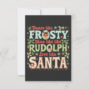 Tanze wie Frosty, strahle wie Rudolph, Liebe Dankeskarte