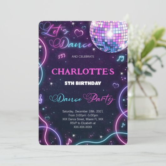 Tanzeinladung Einladung (Stehend Vorderseite)