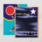 Tanzeinladungen der 40er Jahre Einladung (Vorne/Hinten)