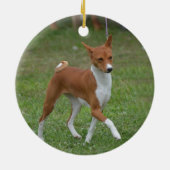 Tänzelnder Basenji Hund Keramik Ornament (Hinten)
