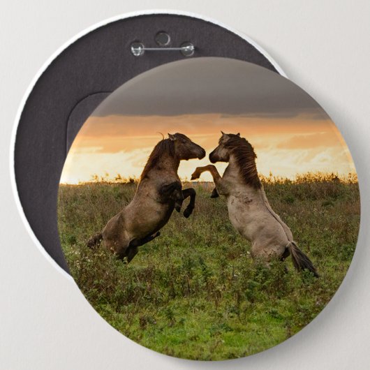 Tänzelnder wilde Pferdeknopf Button (Vorne & Hinten)