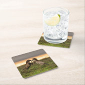 Tänzelnder wilde PferdeUntersetzer Rechteckiger Pappuntersetzer (Vor Ort)