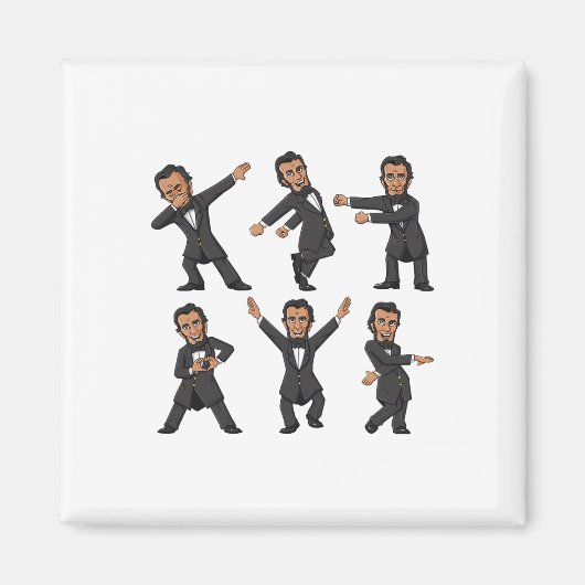 Tanzen Abraham Lincoln 4. Juli Jungs Mädchen Kind Magnet (Vorne)
