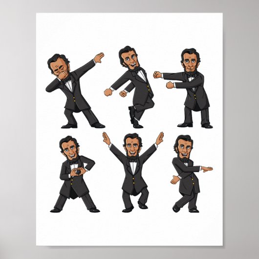 Tanzen Abraham Lincoln 4. Juli Jungs Mädchen Kind Poster (Vorne)