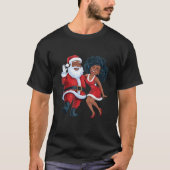 Tanzen Afrikanischer Amerikaner Santa Mrs Claus We T-Shirt (Vorderseite)