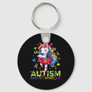 Tanzen als eine andere Beat Unicorn Autismus Awar Schlüsselanhänger