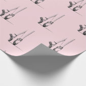 Tanzen Ballerina Feet auf rosa Geschenkpapier (Ecke)
