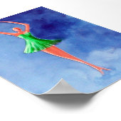 Tanzen Ballerina, grün Poster (Ecke)