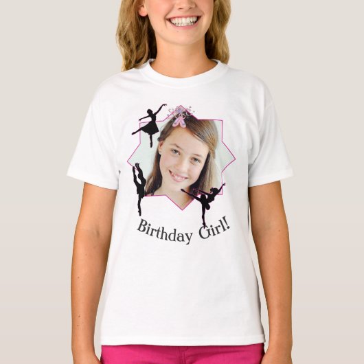 Tanzen-Ballerina IHR BILD HIER Geburtstag T-Shirt (Vorderseite)