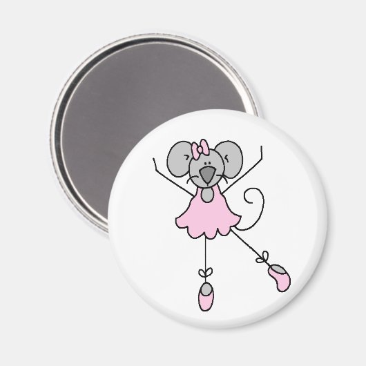 Tanzen Ballerina Mouse Magnet (Vorderseite/Rückseite)