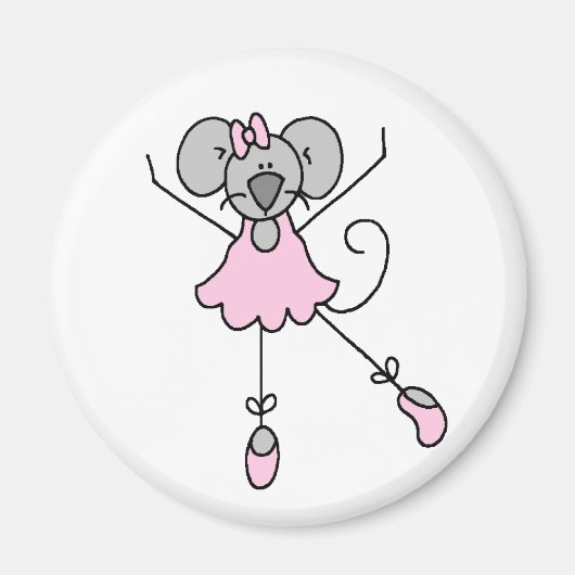 Tanzen Ballerina Mouse Magnet (Vorne)
