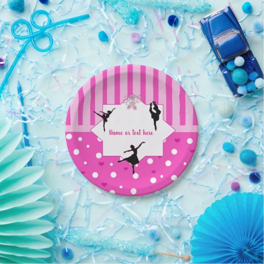 Tanzen-Ballerina-Silhouette Pappteller (Party)