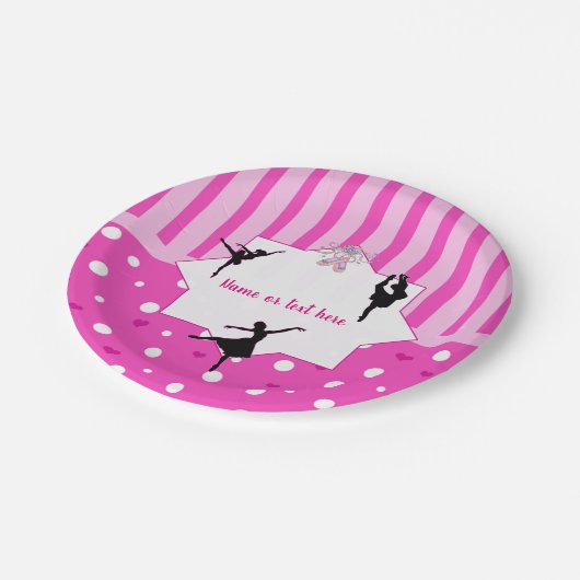 Tanzen-Ballerina-Silhouette Pappteller (Schrägansicht)