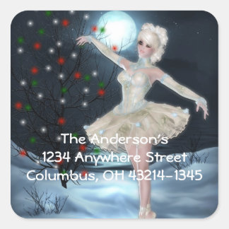 Tanzen Ballerina Weihnachtsansprache Quadratischer Aufkleber