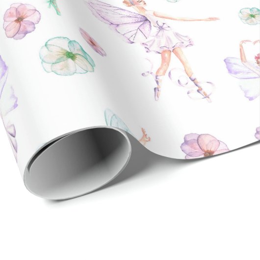 Tanzen Ballerina Wrapping Paper Geschenkpapier (Rolleneckpunkt)