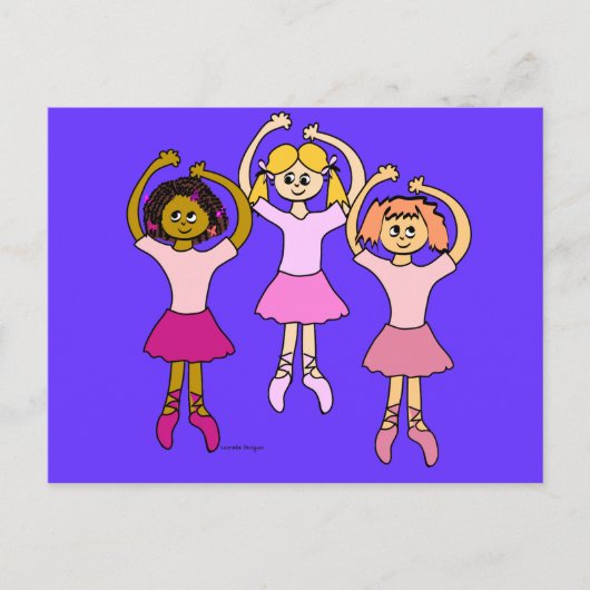 Tanzen Ballerinas Geschenke Postkarte (Vorderseite)