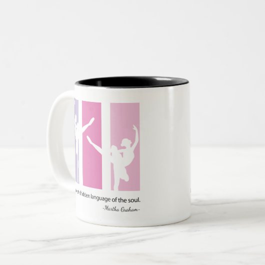 Tanzen Ballerinas Pink Colorblock Zweifarbige Tasse (Vorderseite Links)