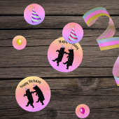 Tanzen Birthday Black Bears Party Hats Balloons Konfetti