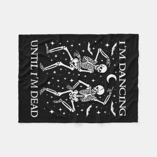 Tanzen bis ich tot bin Weihnachtskelette m Fleecedecke (Vorderseite (Horizontal))