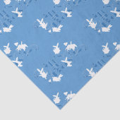 Tanzen Bunnies Es ist ein Junge! Blaues Gewebe Seidenpapier (Detail)