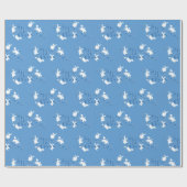 Tanzen Bunnies Es ist ein Junge! Blaues Papier Geschenkpapier (Flach)