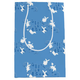 Tanzen Bunnies Es ist ein Junge! Blue Baby Dusche Mittlere Geschenktüte