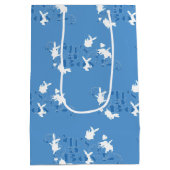 Tanzen Bunnies Es ist ein Junge! Blue Baby Dusche Mittlere Geschenktüte (Rückseite)