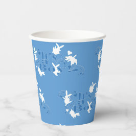 Tanzen Bunnies Es ist ein Junge! Blue Baby Dusche Pappbecher