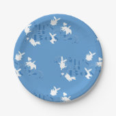 Tanzen Bunnies Es ist ein Junge! Blue Baby Dusche Pappteller (Vorderseite)