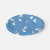 Tanzen Bunnies Es ist ein Junge! Blue Baby Dusche Pappteller (Schrägansicht)