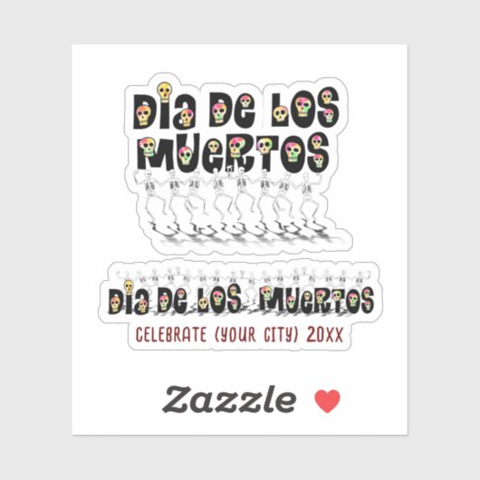 Tanzen Calaveras Dia De Los Muertos Aufkleber (Blatt)