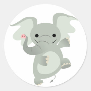 Tanzen-Cartoon-Elefant-Aufkleber Runder Aufkleber