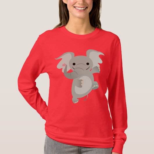 Tanzen-Cartoon-Elefant-Frauen-T - Shirt (Vorderseite)