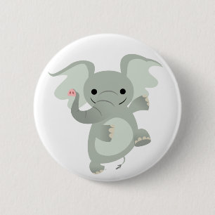 Tanzen-Cartoon-Elefant-Knopf-Abzeichen Button